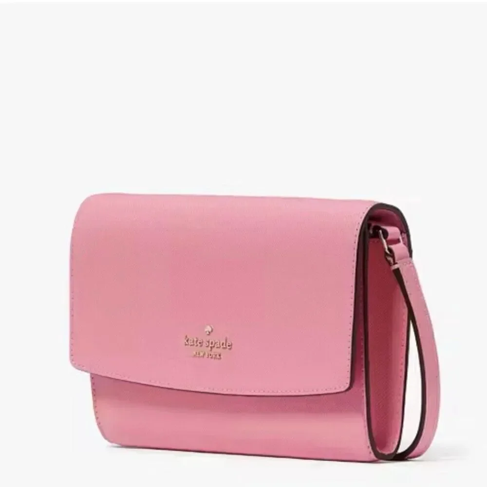 Kate Spade Perry Leather Crossbody Handbag Casual Purse Pink Blossom New